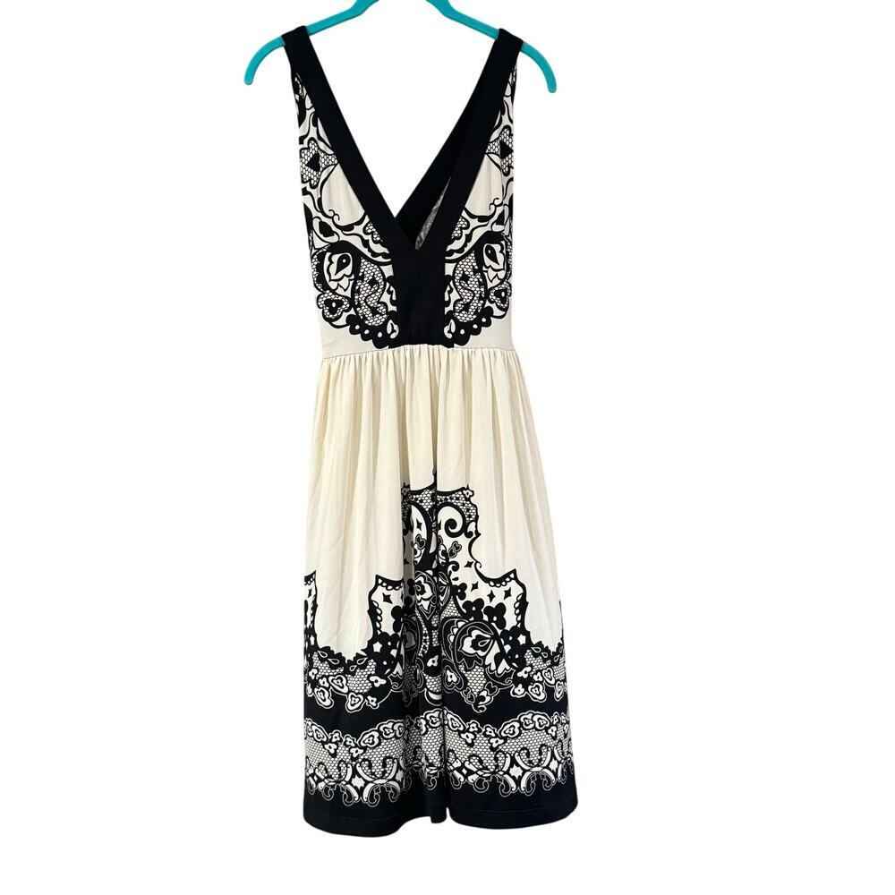 NWT NY&C Black & White Paisley Print Sleeveless Fit & Flare Dress XL